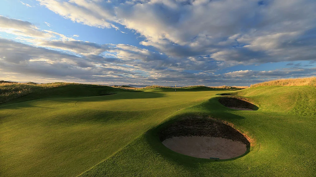 The par-3 13th hole at Muirfield.