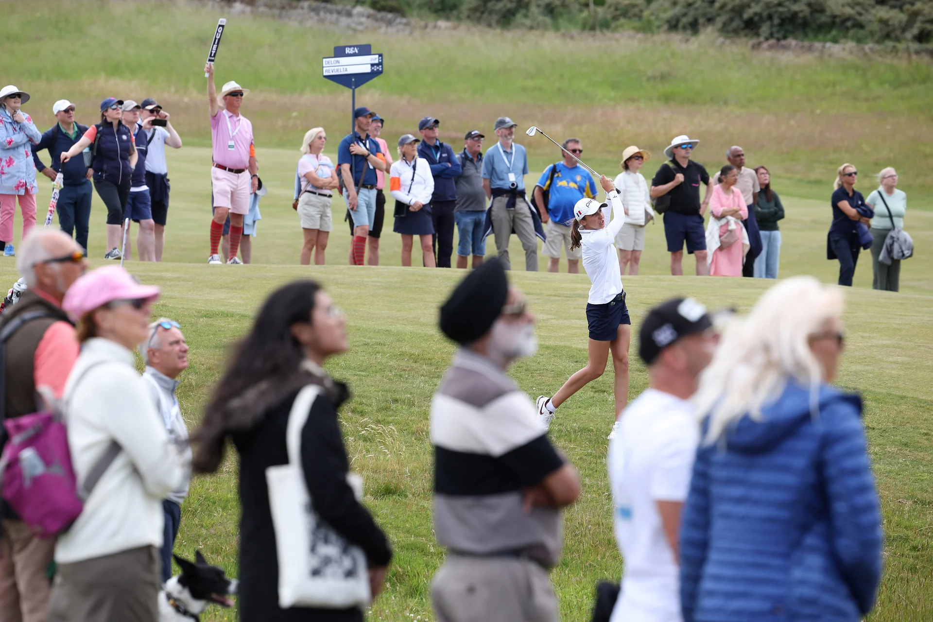 Valentine Delon of France hits an approach shot during the Final of the 2026 Women's Amateur Championship at Muirfield.