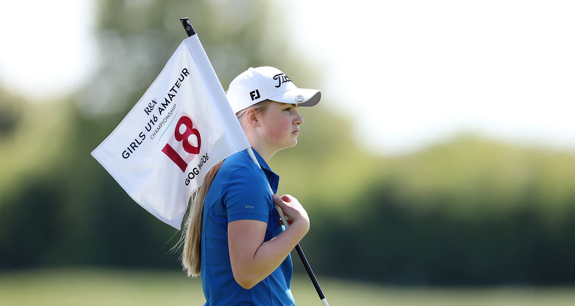 Carly Mcdonald in action during round two of the Girls' U16 Amateur at Gog Magog.