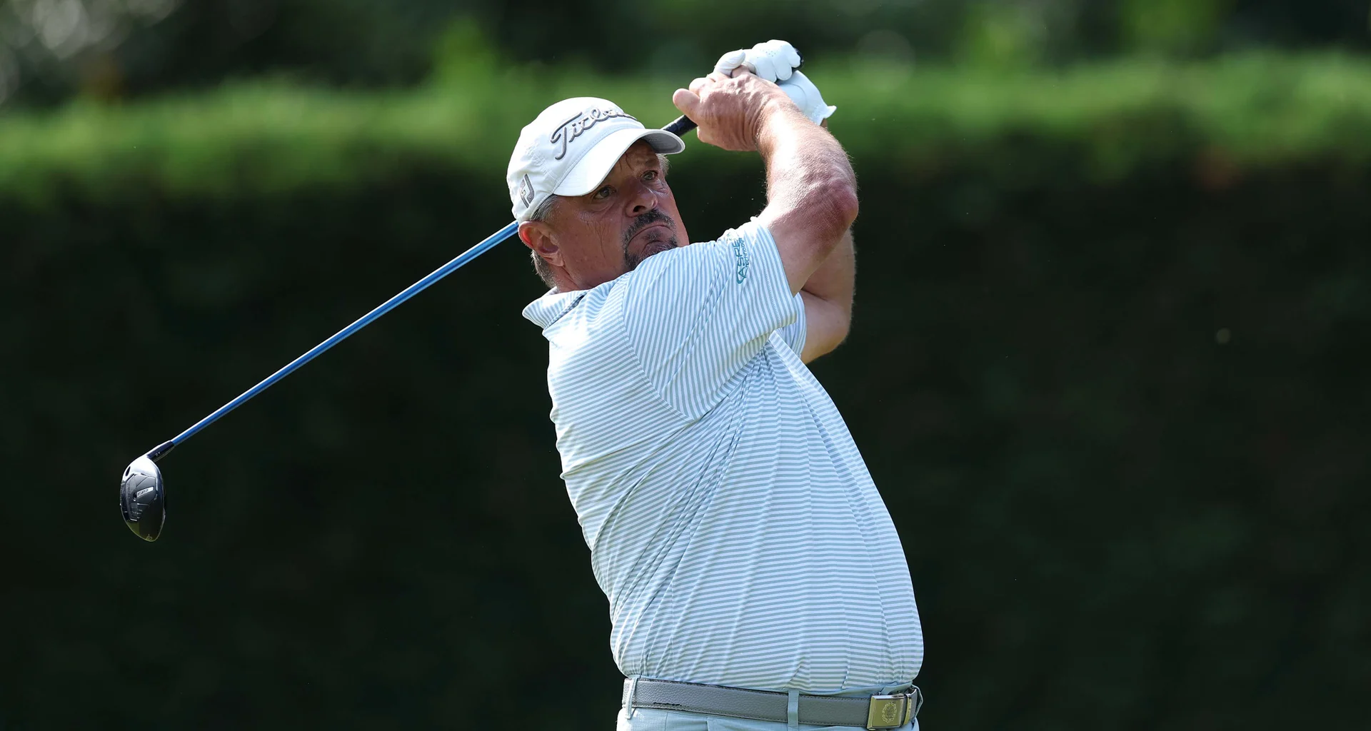 Bryan Hoops in action at The R&A Senior Amateur at Frilford Heath in July 2026.