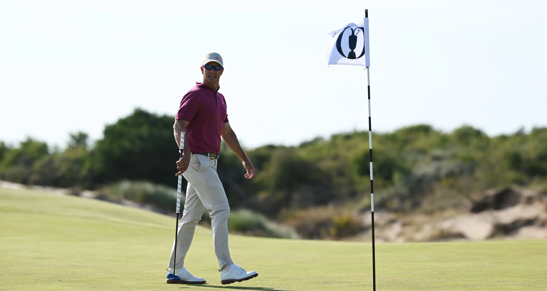 Adam Scott in action during a practice day for The 154th Open at Royal Birkdale.