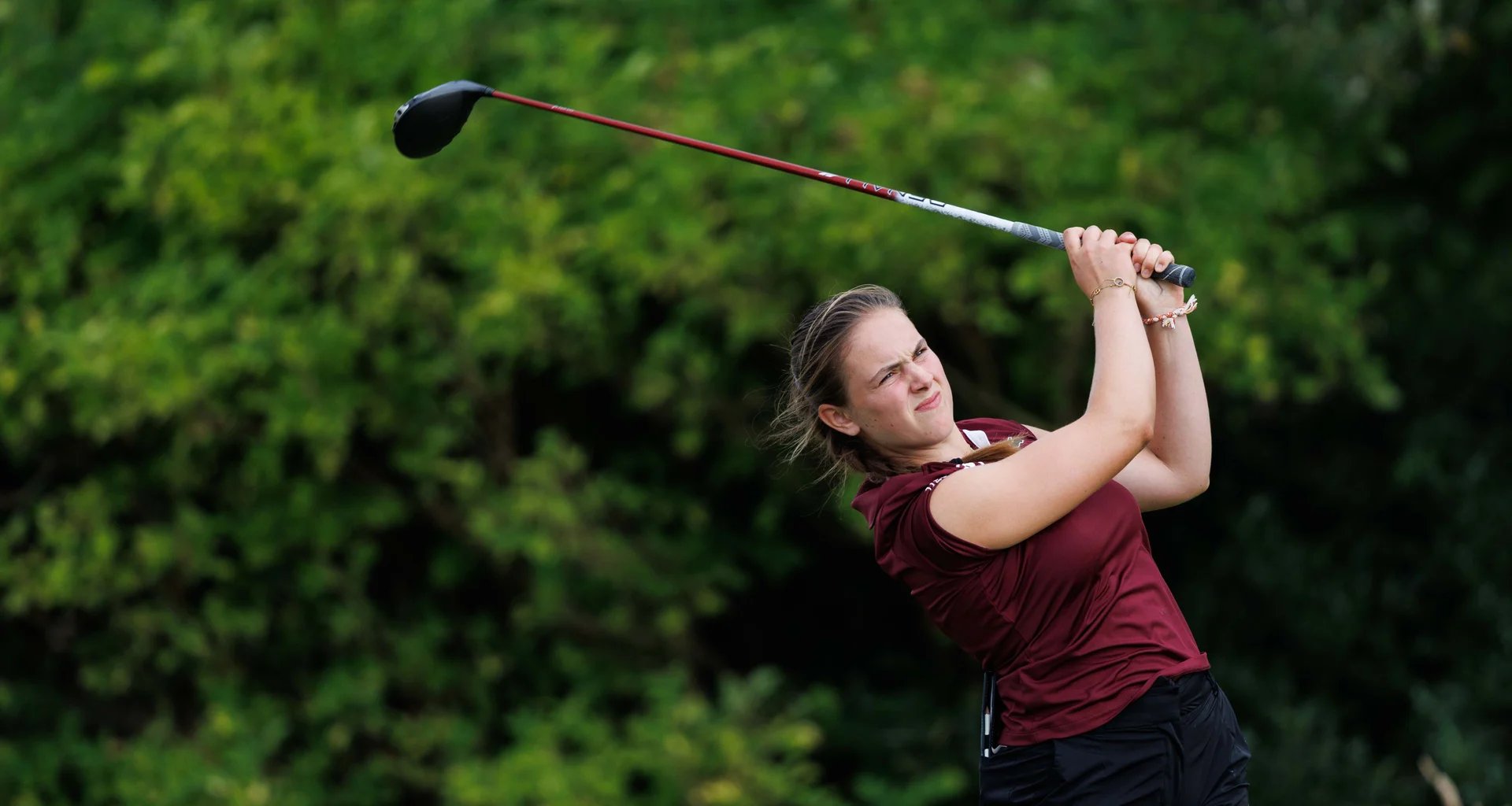 Axelle Guillemard in action during the 2026 Girls' Amateur Championship.