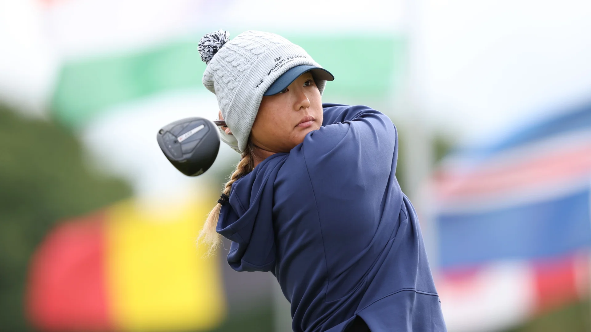 Catherine Park in practice before the start of the Women's Amateur Championship in Nairn.