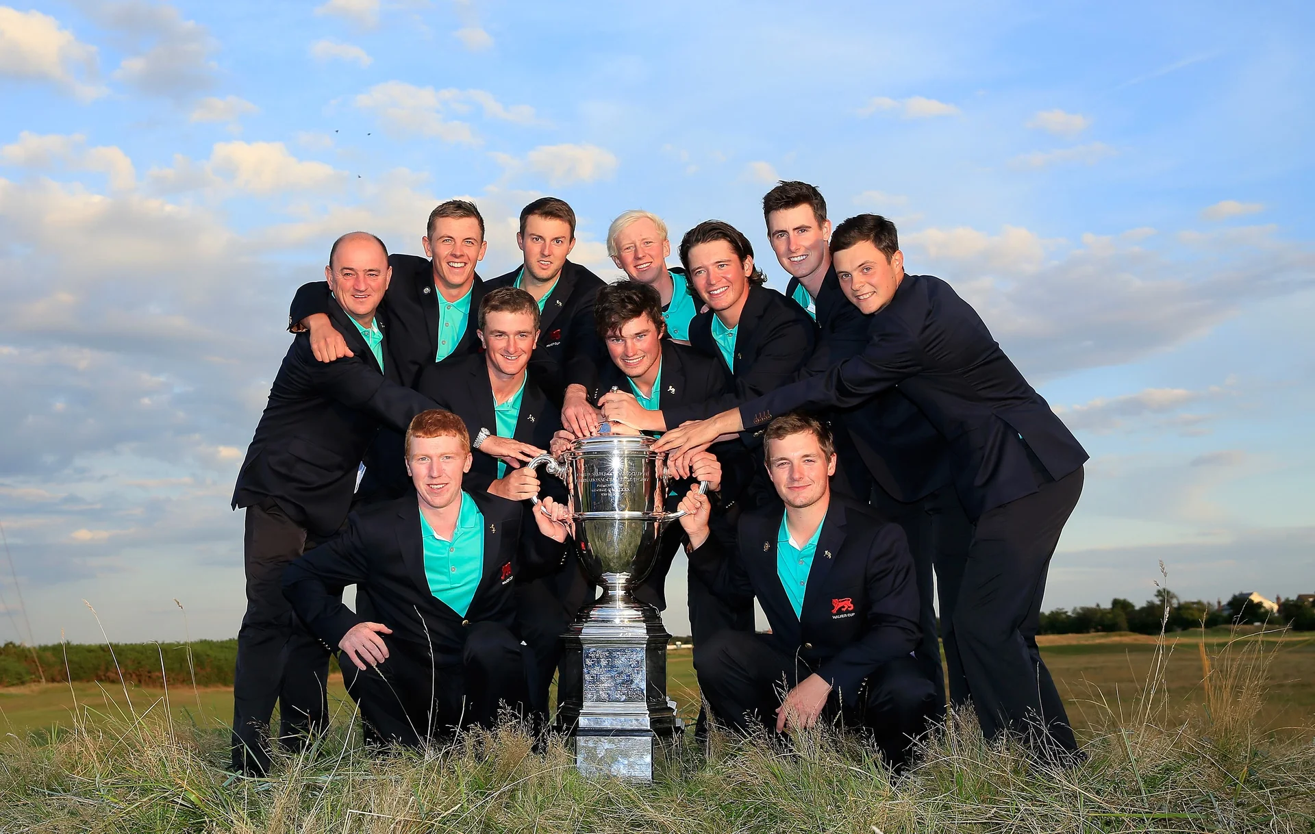 The winning GB&I Team with the Walker Cup at Royal Lytham & St Annes in 2015.