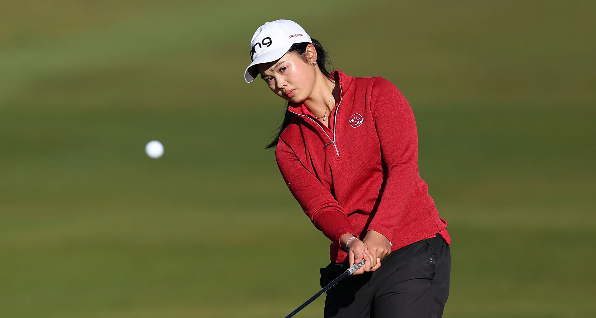 Lana Guyot in action during round two of the Girls U16 Amateur Championship at Gog Magog.