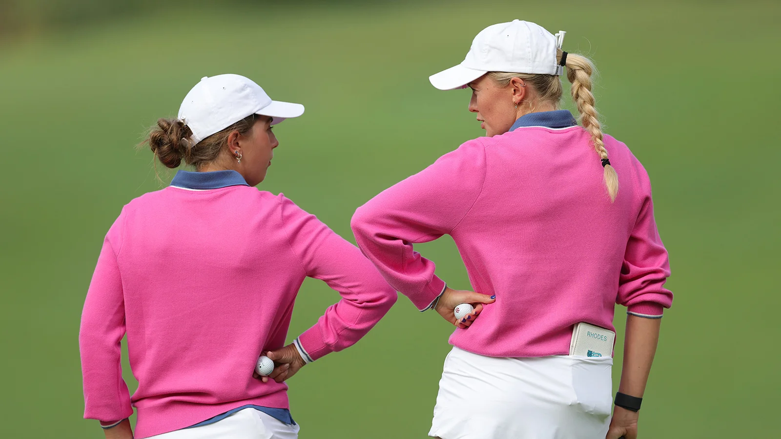 Sophia Fullbrook and Patience Rhodes on day one of the 44th Curtis Cup