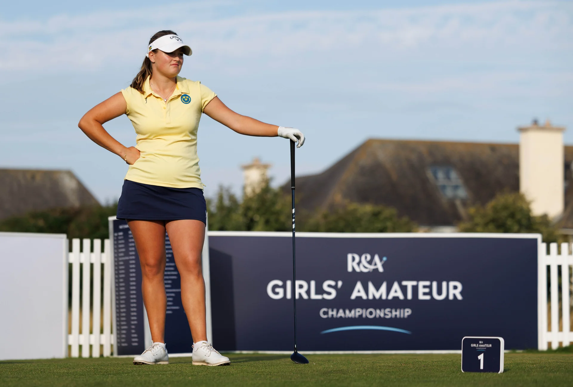 Olivia Holmberg of Sweden looks on during Day Four of the R&A Girls' Amateur Championship at Craigielaw.