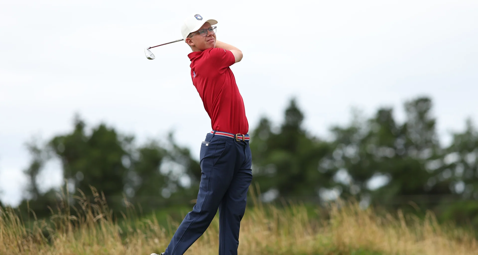Oliver Eli Bjornsson in action during the final of the 2026 Boys' Amateur Championship.