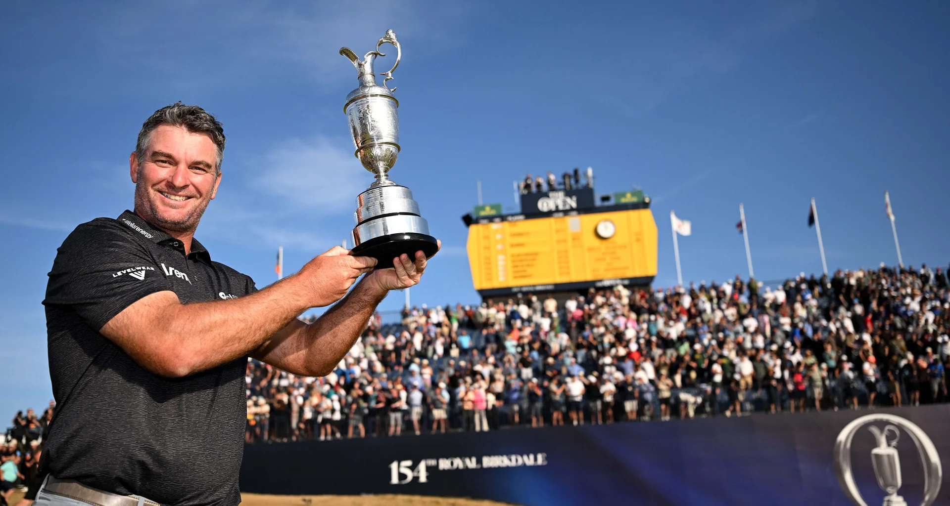 Ryan Fox celebrates with the Claret Jug after winning The 154th Open at Royal Birkdale.