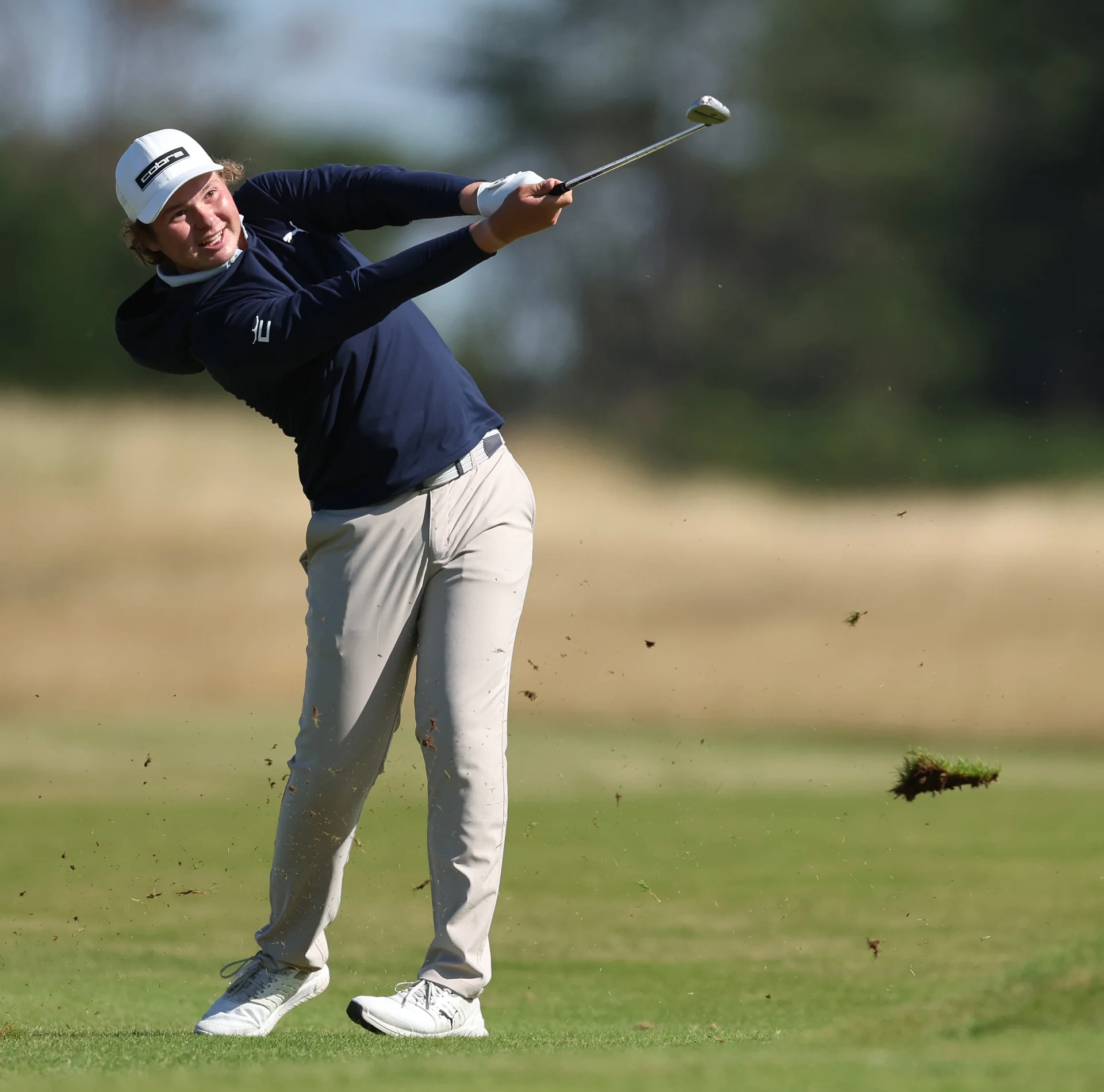 Daniil Sokolov in action during the opening round of the 2026 Boys' Amateur Championship.