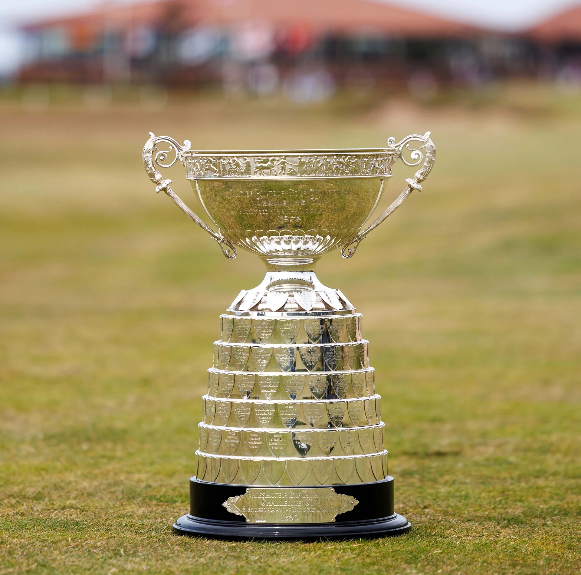 The Women's Amateur Championship trophy. Nairn, June 2025.