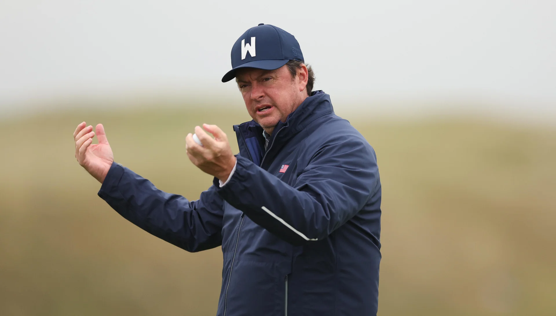 Captain of Team USA, Nathan Smith during a practice round prior to the Walker Cup at Lahinch.