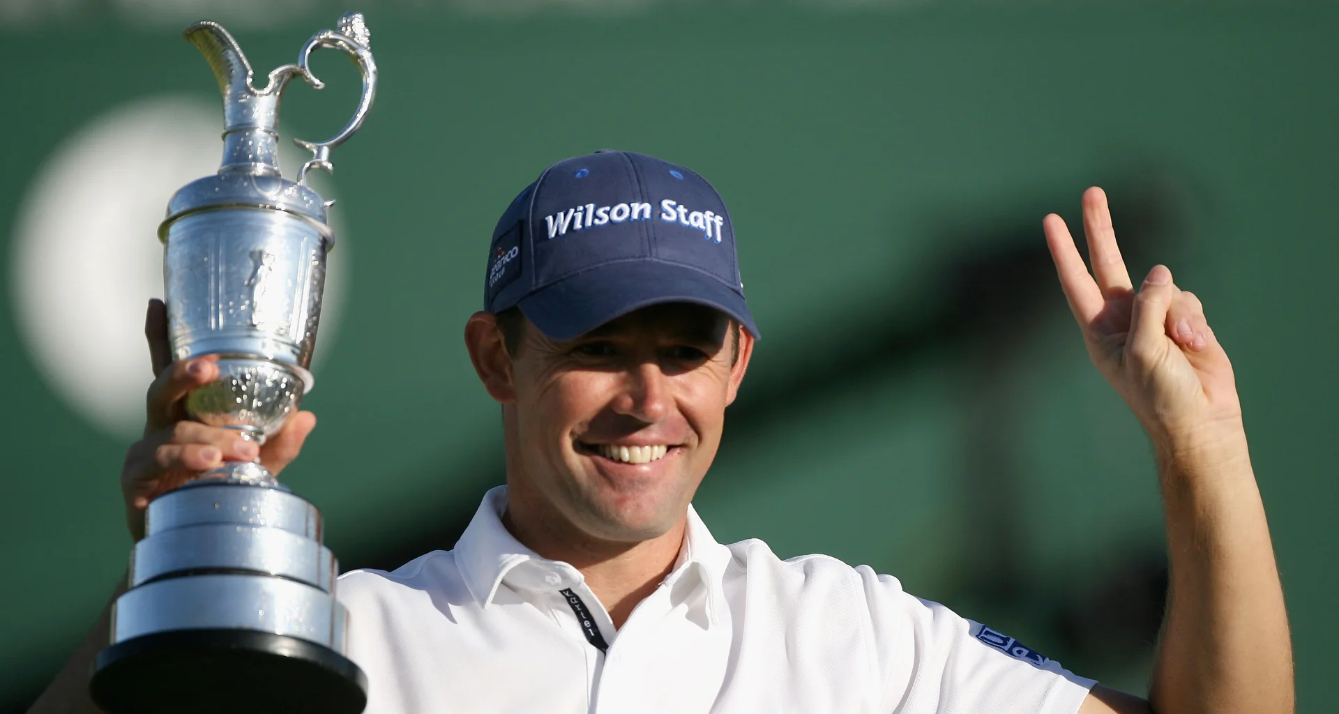 Padraig Harrington celebrates with the Claret Jug after winning The Open at Royal Birkdale.