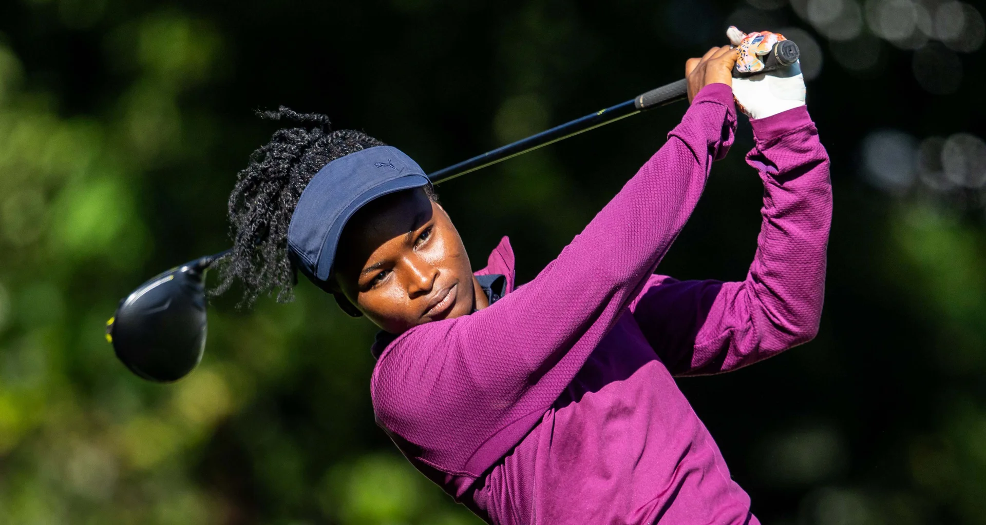 Julienne Afi Amezado of Ghana tees off during a practice round prior to the Africa Amateur Championship at Royal Johannesburg on February 2, 2026 in Johannesburg, South Africa.