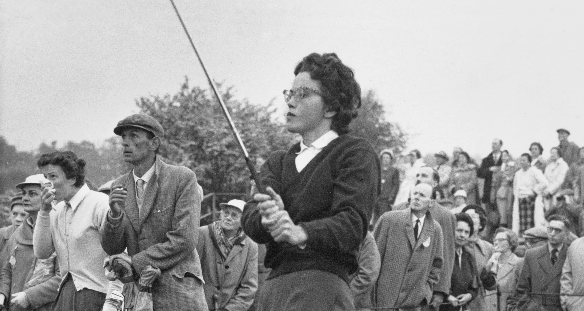 Judy Bell of the United States in action at the 11th Curtis Cup at the Lindrick Golf Club in 1960.