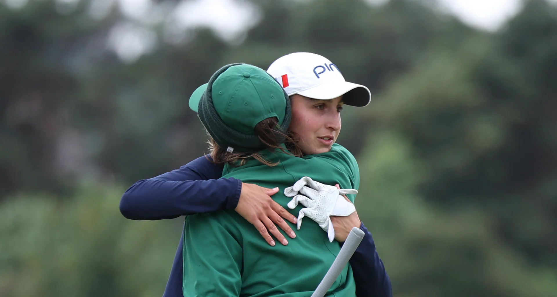 Valentine Delon of France reacts to her victory over Savannah De Bock of Belgium during the Semi Finals of the 2026 Women's Amateur Championship at Muirfield.