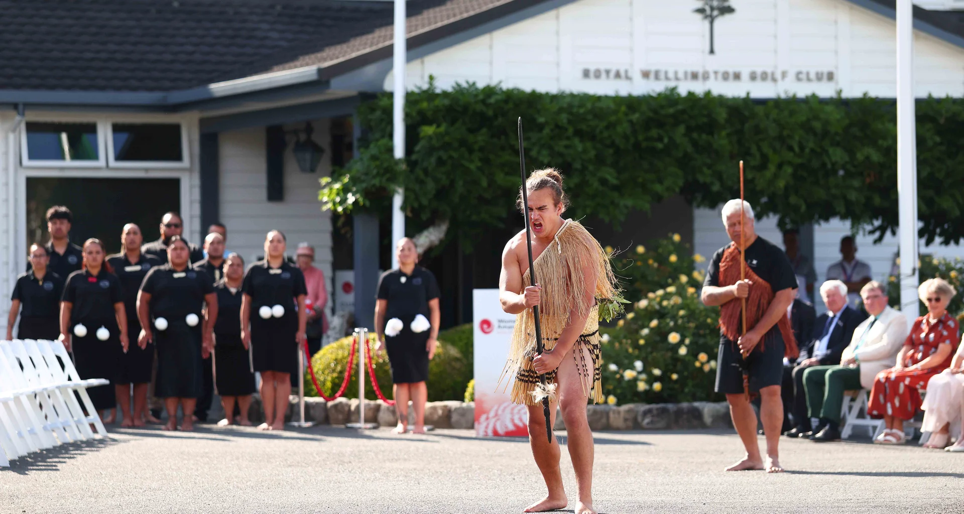 A Maori performance during the Cultural Welcome and Opening Ceremony prior to The Women's Amateur Asia-Pacific Championship at Royal Wellington Golf Club.