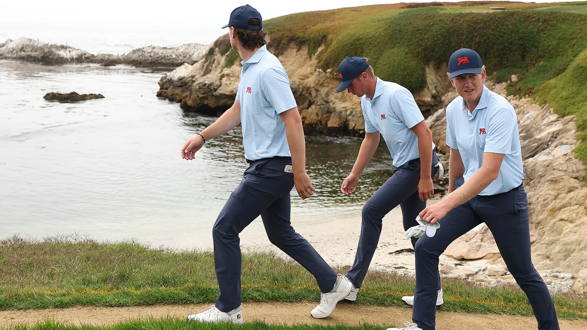 Cameron Adam, Tyler Weaver and Luke Poulter get familiar with Cypress Point