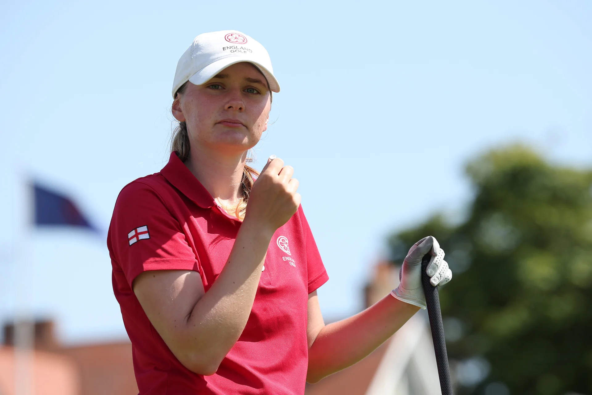 Lauren Crump of England looks on during Day Four of the 2026 Women's Amateur Championship at Muirfield.