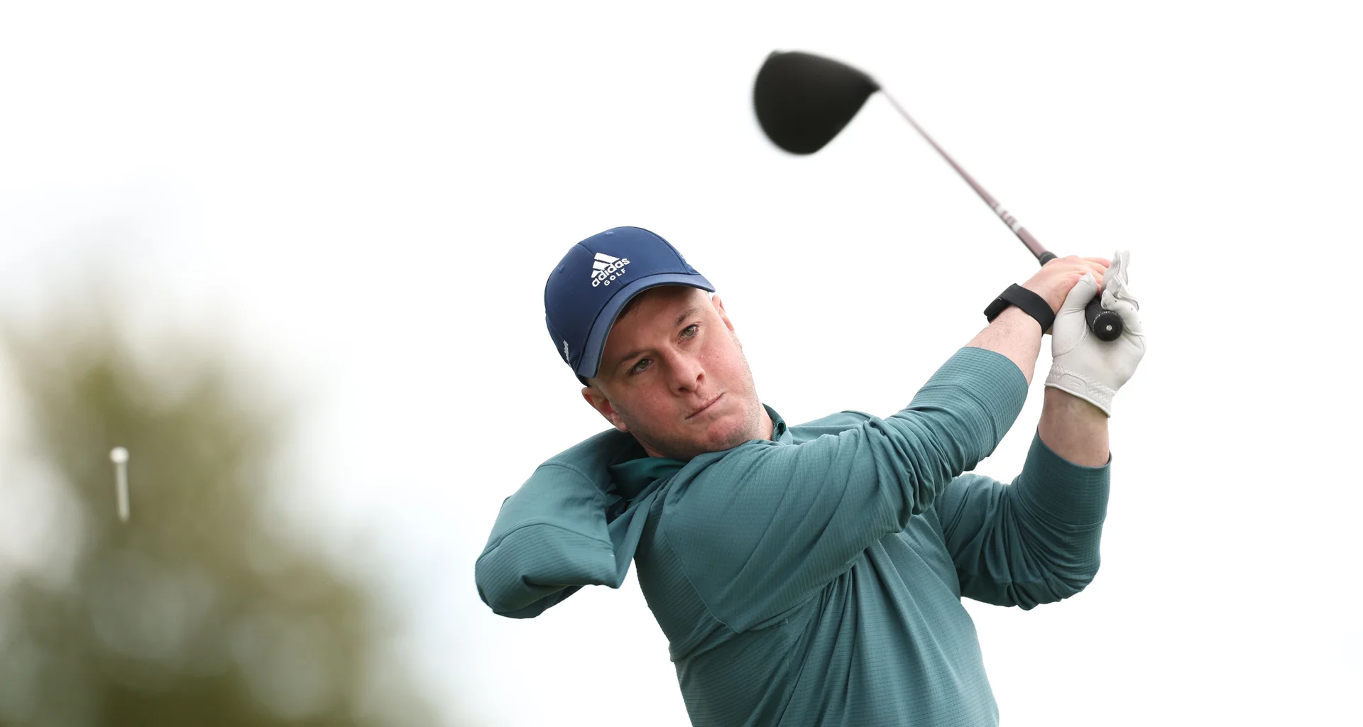 Brendan Lawlor plays a shot during a G4D Open practice round at Celtic Manor Resort.