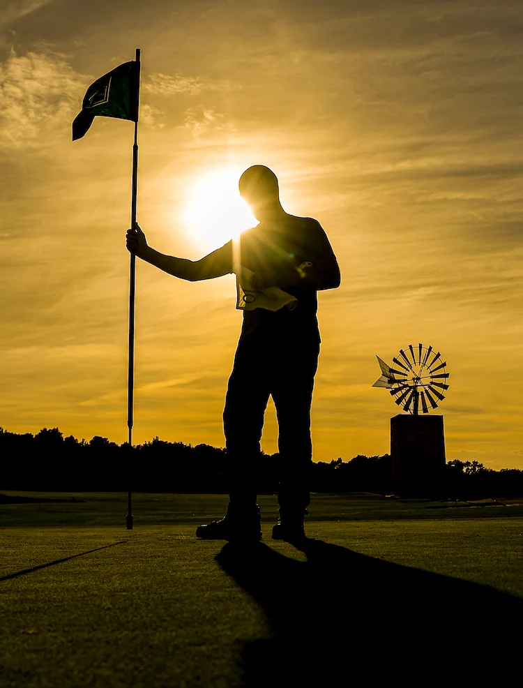 man on golf green