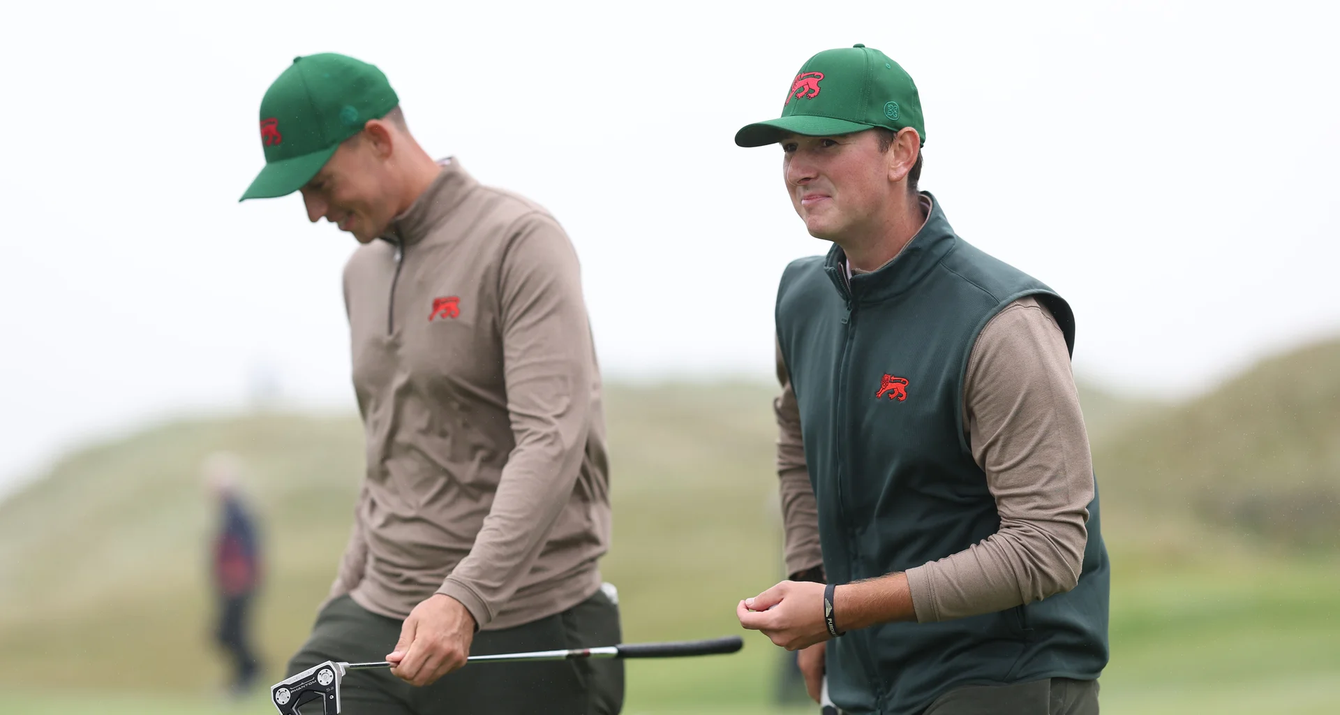 Sam Easterbrook and Josh Hill during practice for The 51st Walker Cup at Lahinch.