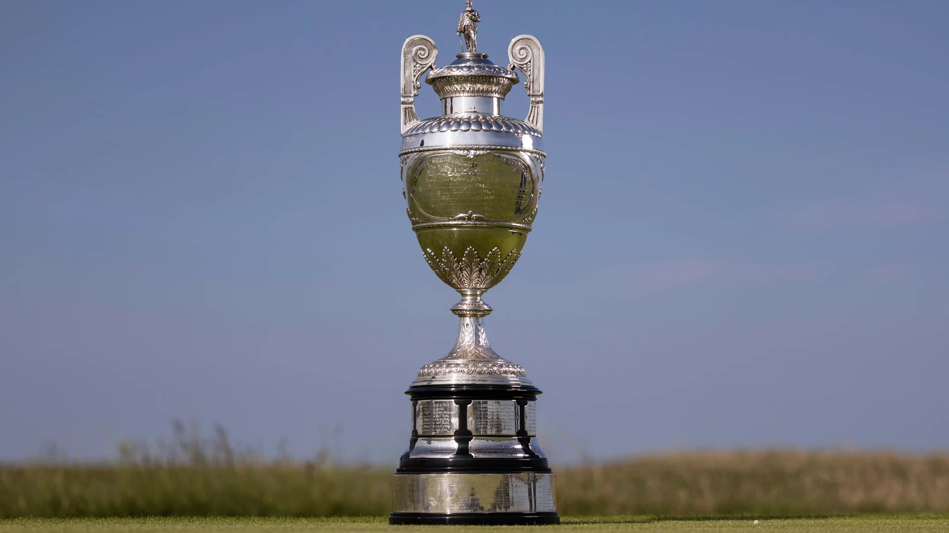 The Amateur Championship Trophy at Royal St George's. June 2025.