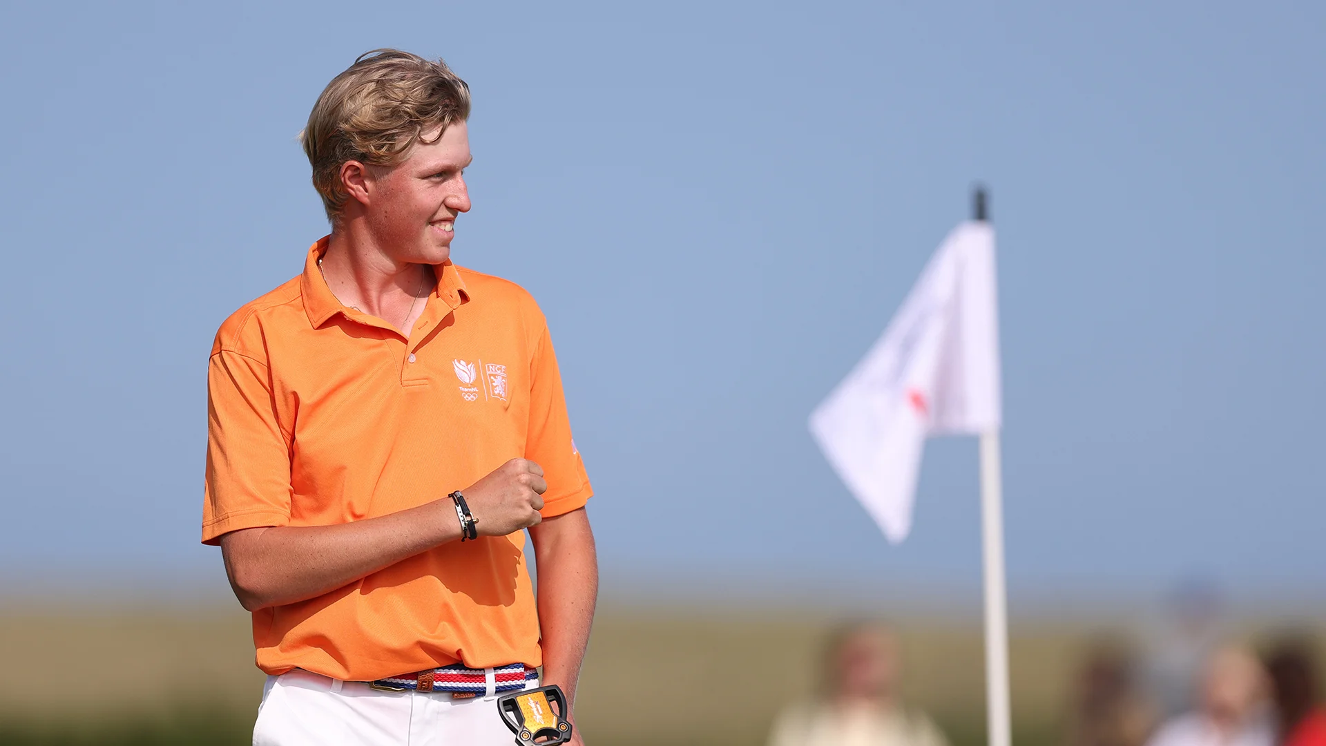 Guus Lafeber celebrates reaching the final of the Boys' Amateur Championship