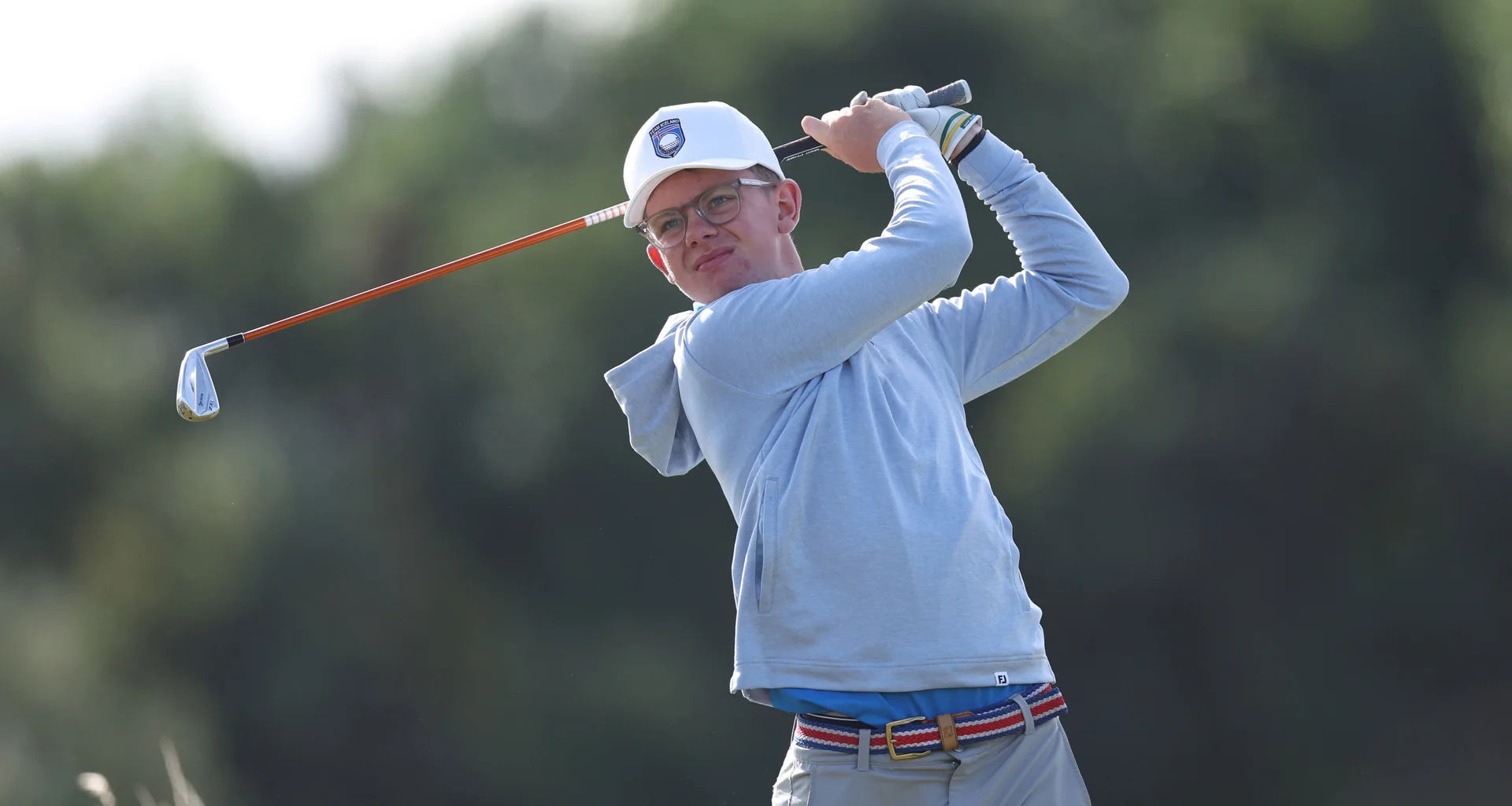 Óliver Elí Björnsson of Iceland during matchplay stages of The Boys' Amateur Championship at Gailes Links.