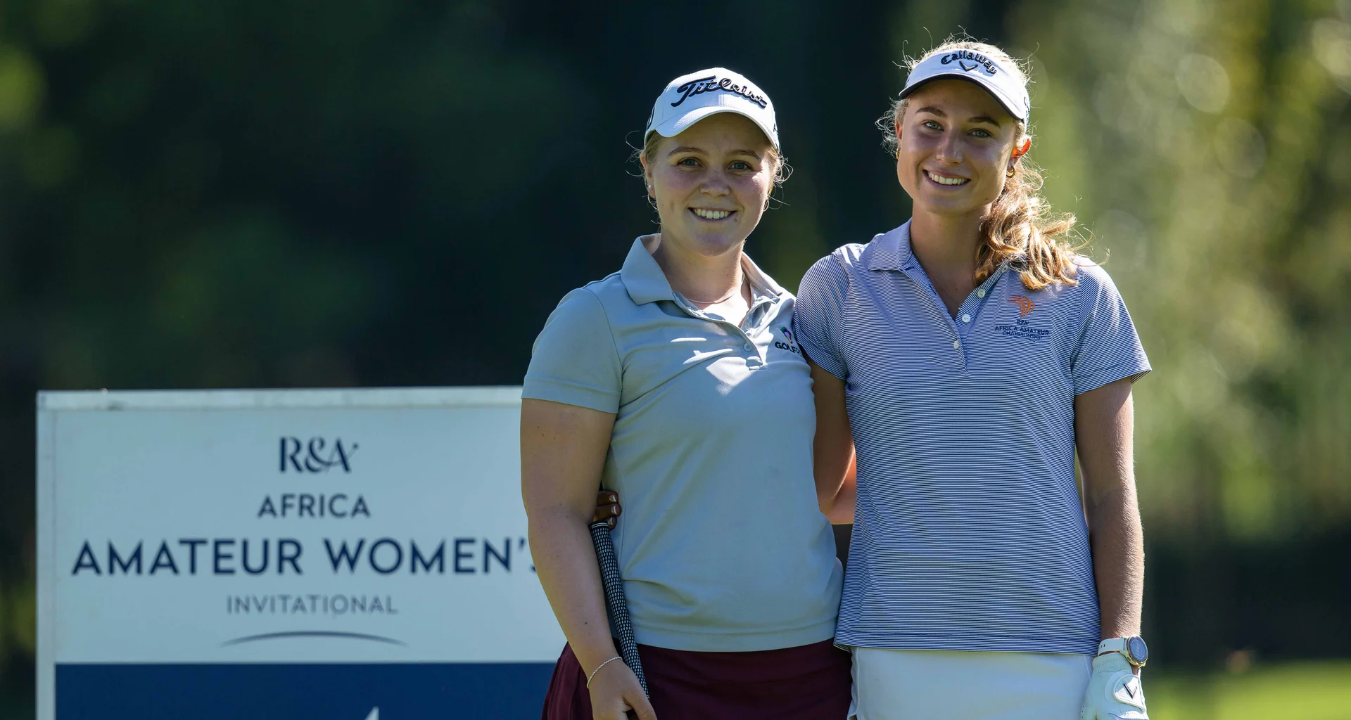 Kesha Louw & Charlotte Millard of South Africa during a practice round at Royal Johannesburg on February 03, 2026 ahead of the Africa Amateur Women's Invitational.