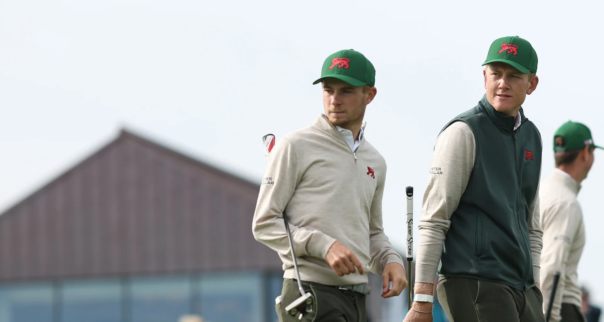 Connor Graham and Luke Poulter during practice for the 2026 Walker Cup at Lahinch.