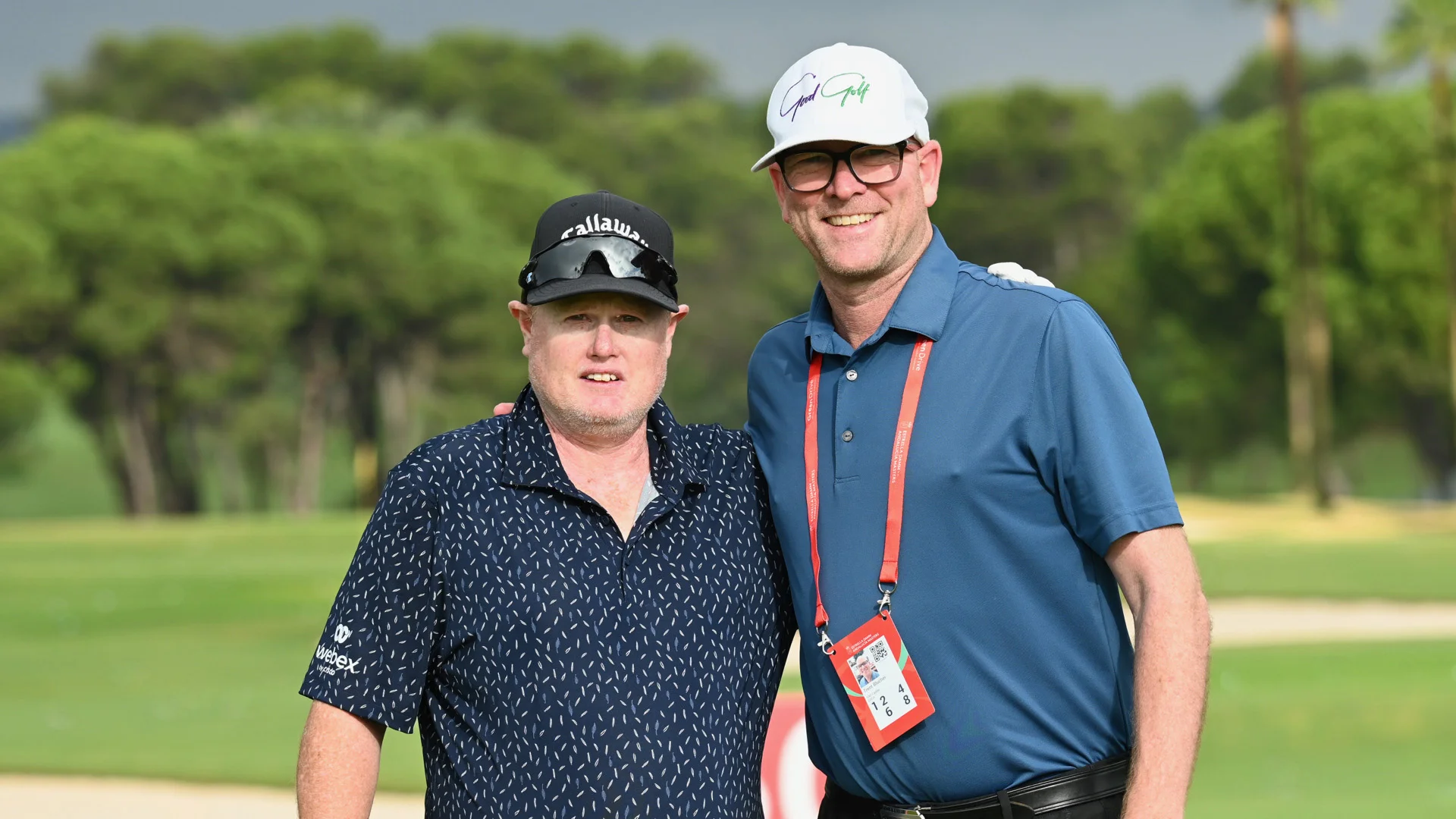 Steven Alderson and his caddie Trent Blucher will be at The G4D Open at Woburn.