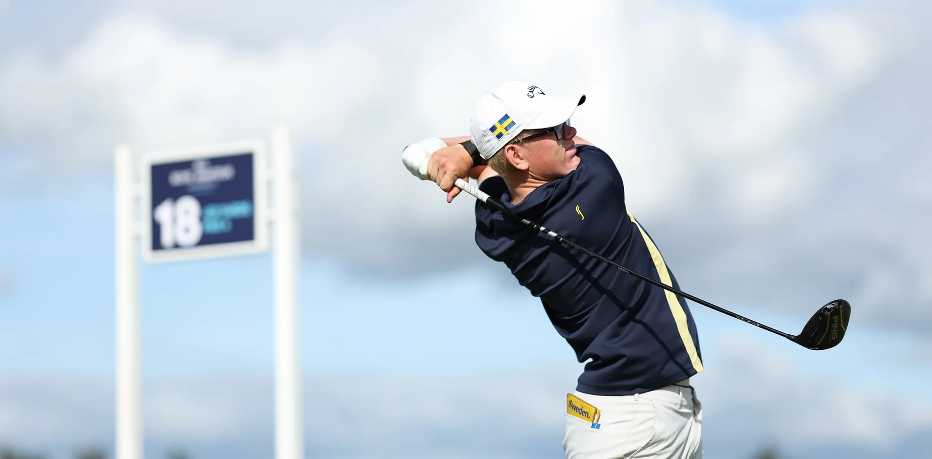 Theodor Kruus of Sweden during day one of The R&A Boys' Amateur Championship.