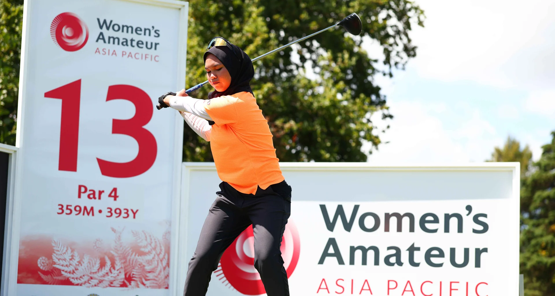 Nur Diana Syafiqah Abdullah of Malaysia plays a shot during practice prior to The Women's Amateur Asia-Pacific Championship at Royal Wellington Golf Club.