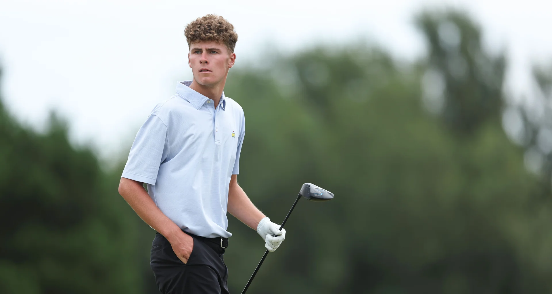 Cole Self in action during the 2026 Boys' Amateur Championship at Gailes Links.