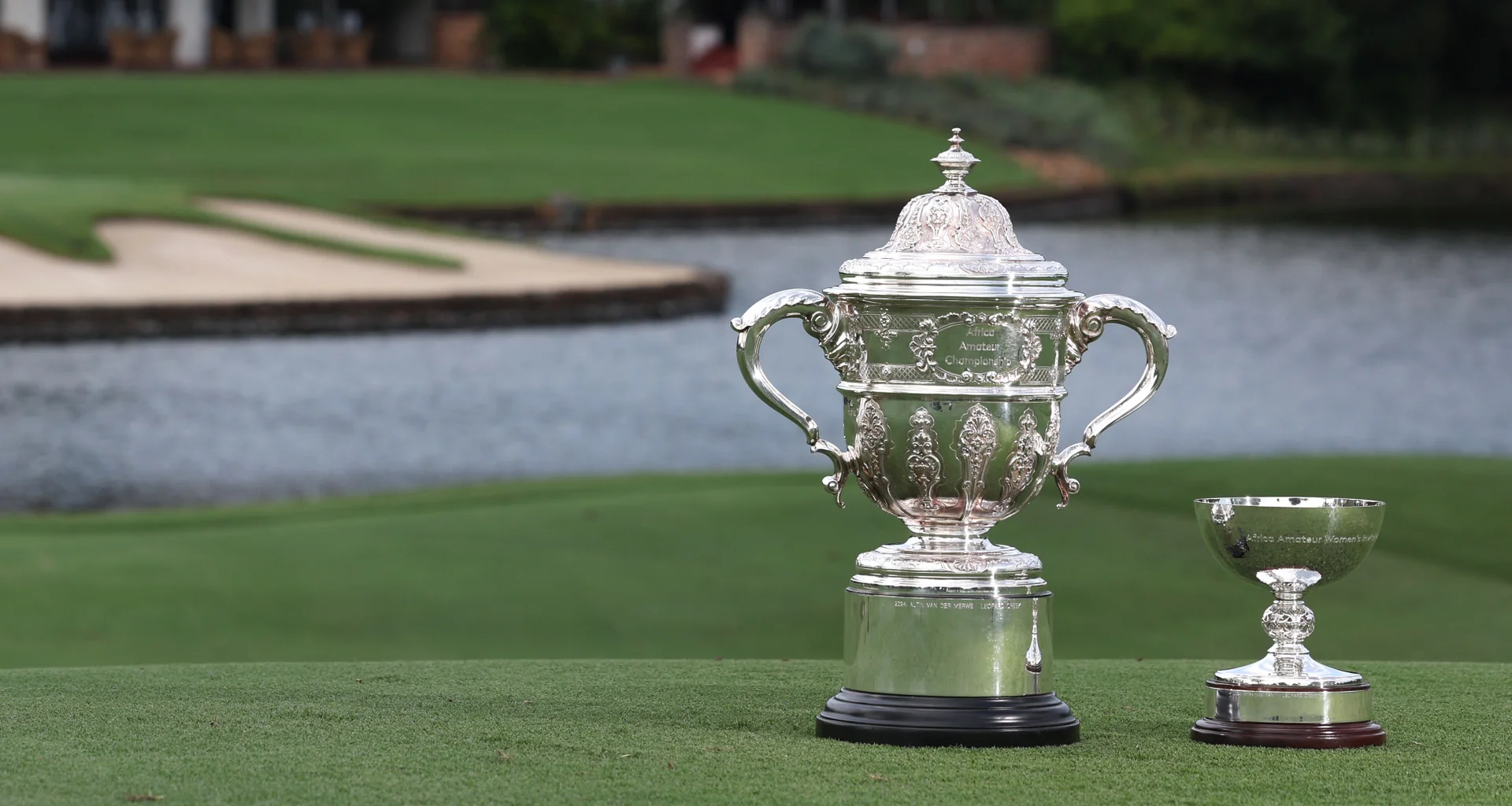 The Africa Amateur Championship & Africa Women's Invitational trophies.