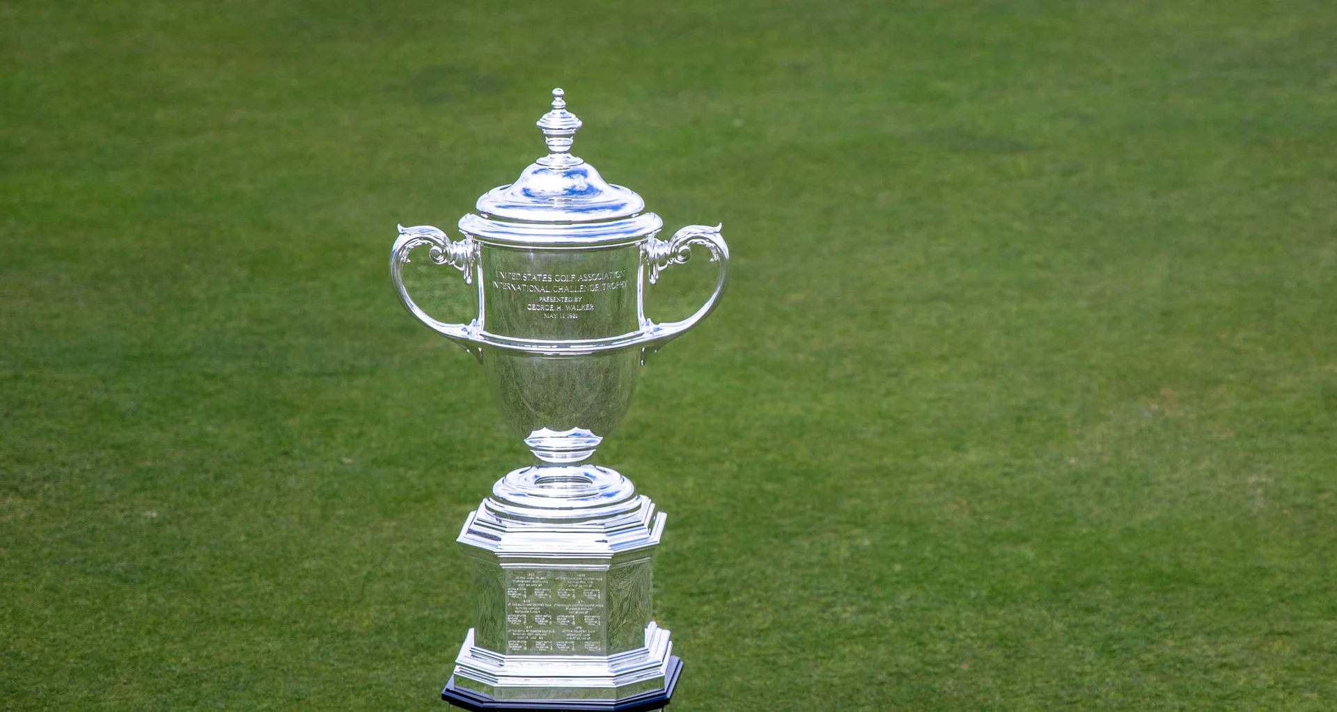 The Walker Cup on display ahead of the 2023 match at St Andrews.