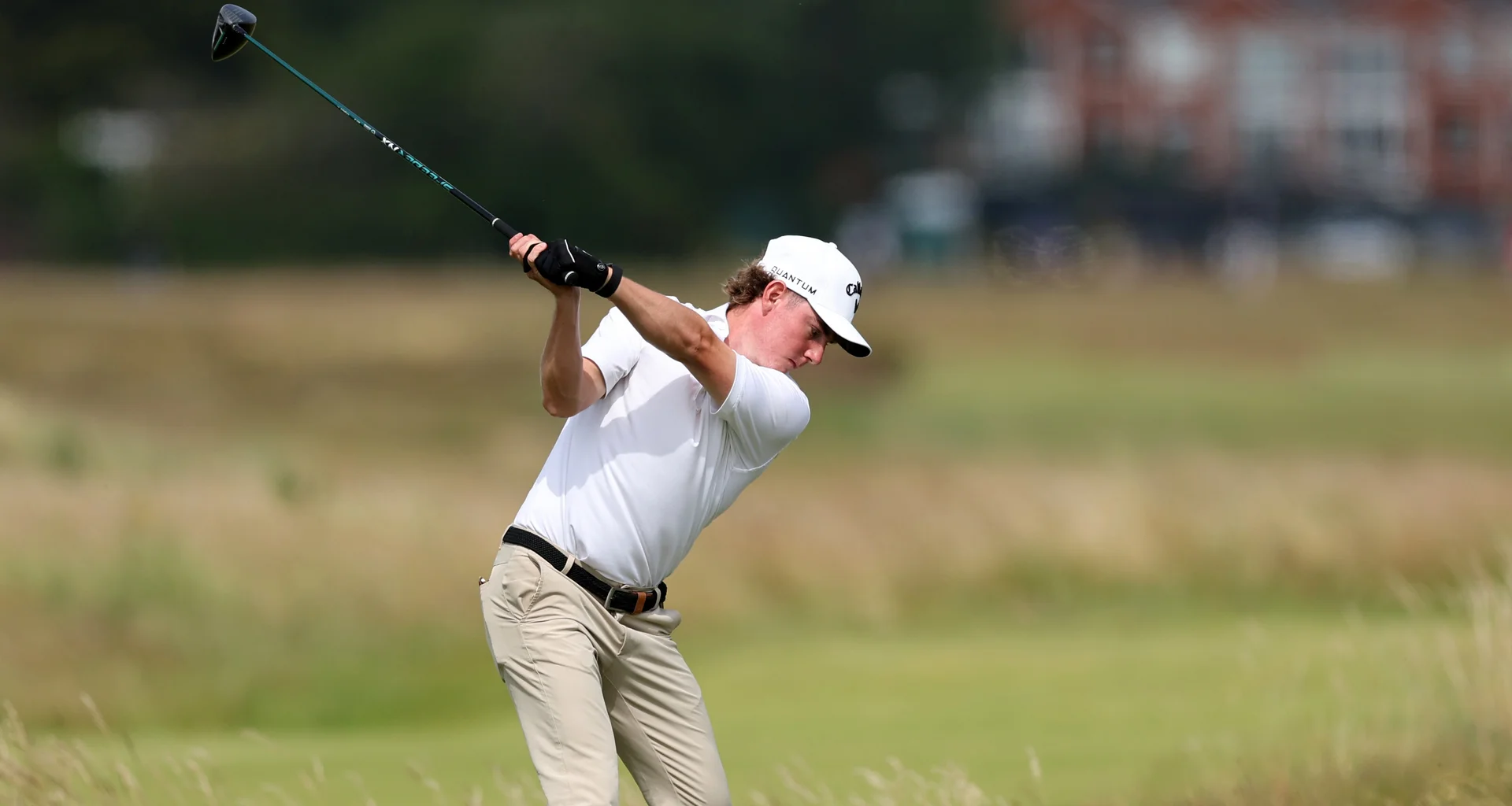 Oliver Cage in action during the 2026 Amateur Championship.