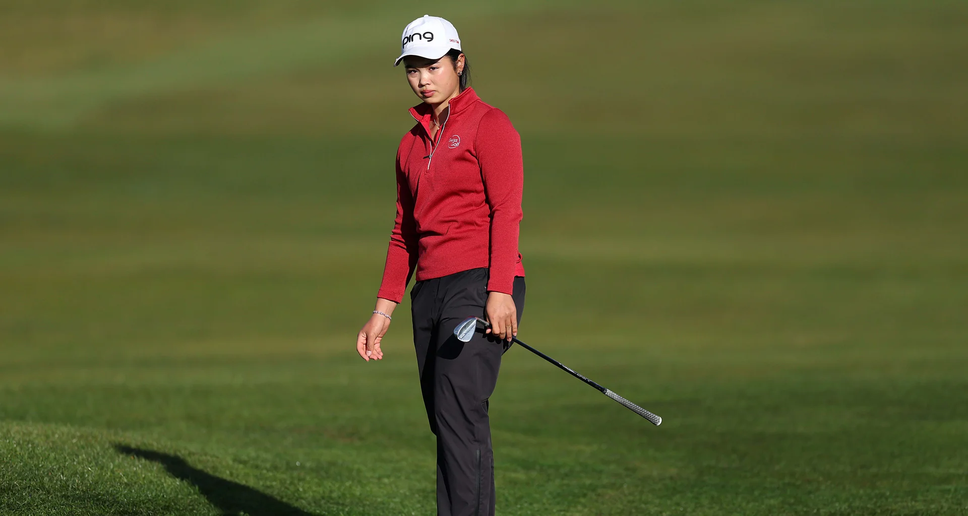 Lana Guyot in action during round two of the Girls U16 Amateur Championship at Gog Magog.