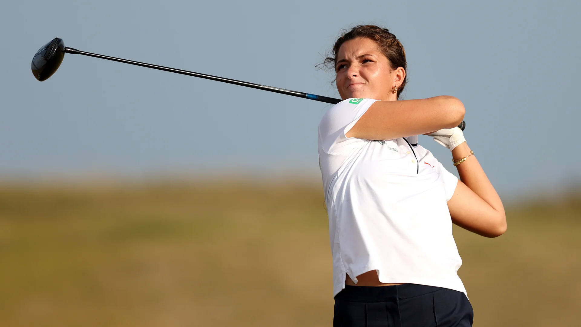 Benedicte Brent-Petersen in action during the Girls' Amateur Championship at Conwy.