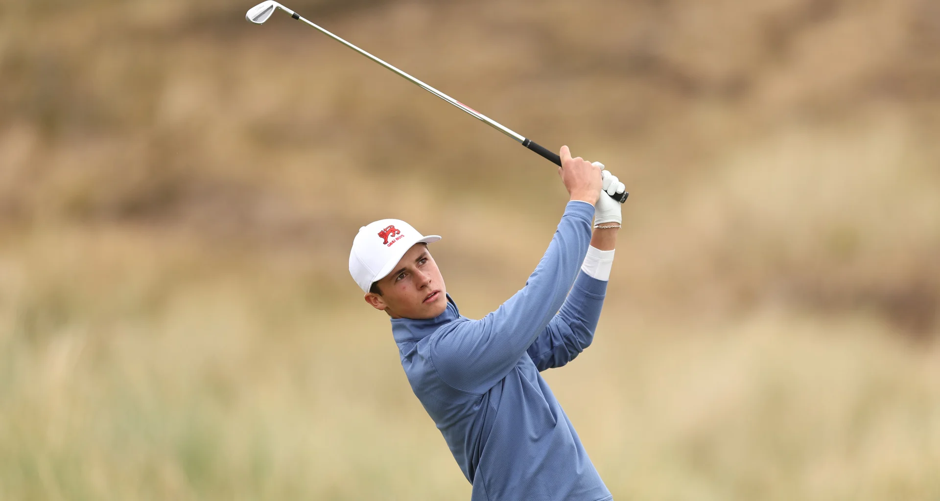 George Whitehead in action during the 2026 Jacques Leglise Trophy at The Island, Ireland.