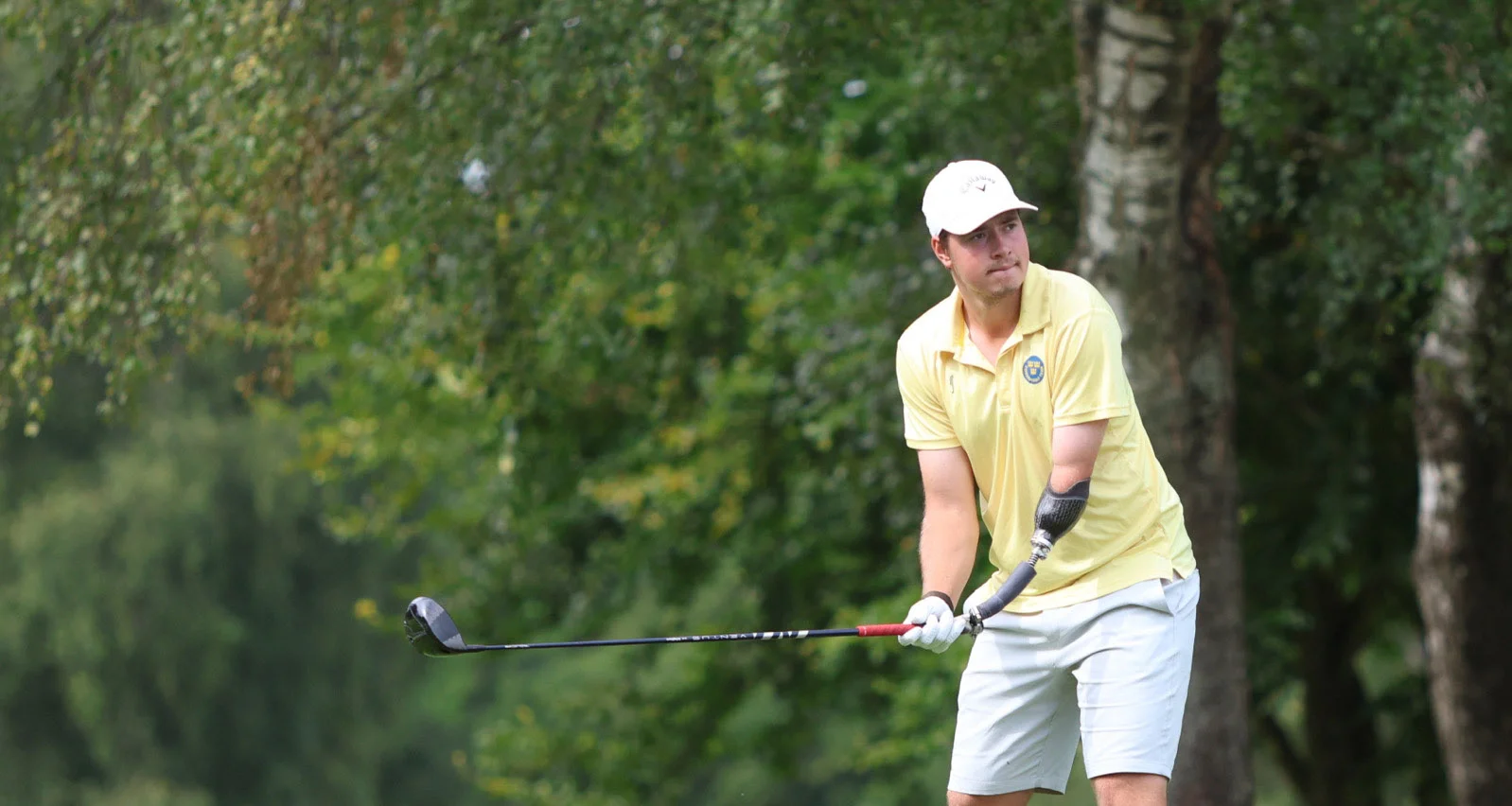 Gustav Stigsson-Andersson stands as he prepares to make a Tee shot.