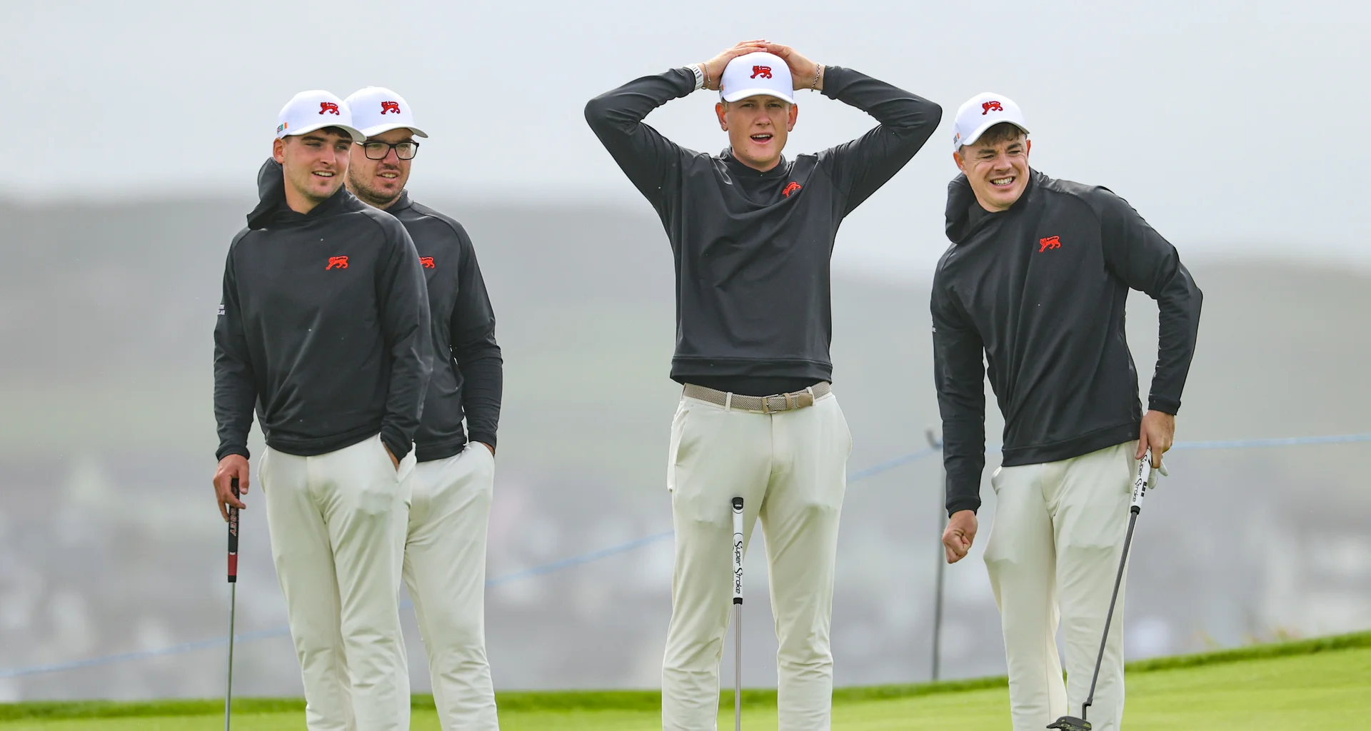 Great Britain and Ireland players during practice for the 2026 Walker Cup at Lahinch.