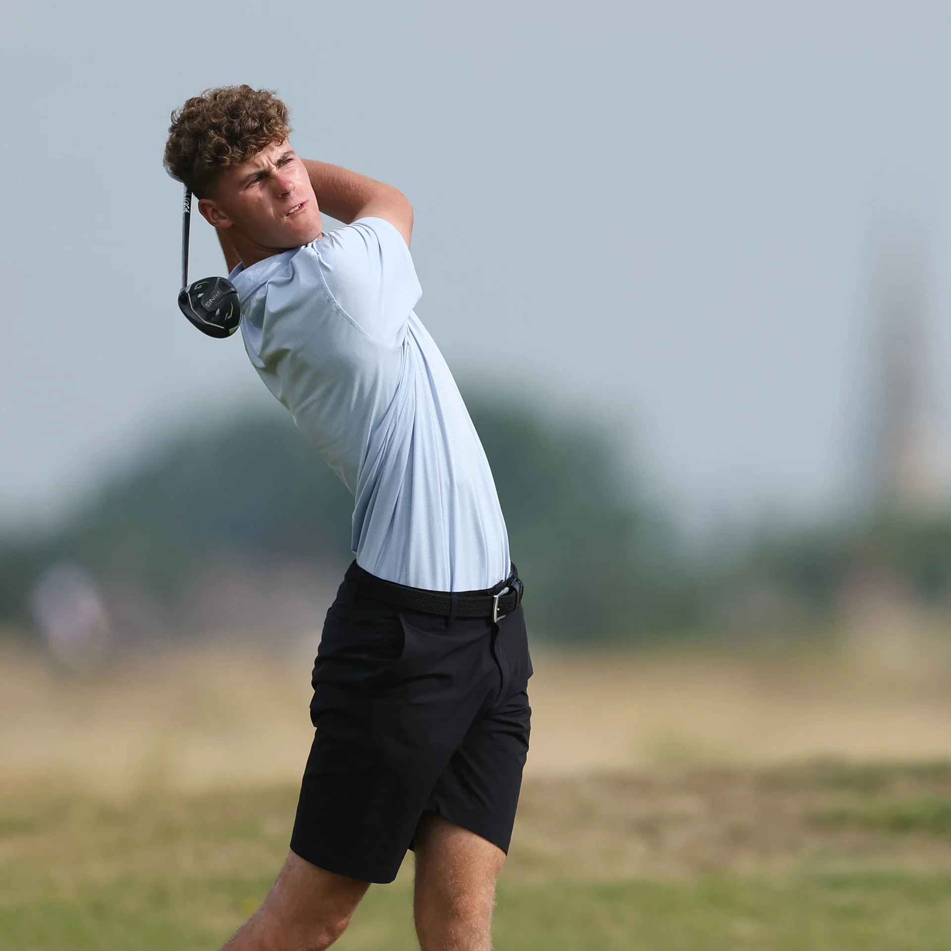 Cole Self of England during matchplay stages of The Boys' Amateur Championship at Gailes Links Golf Course.