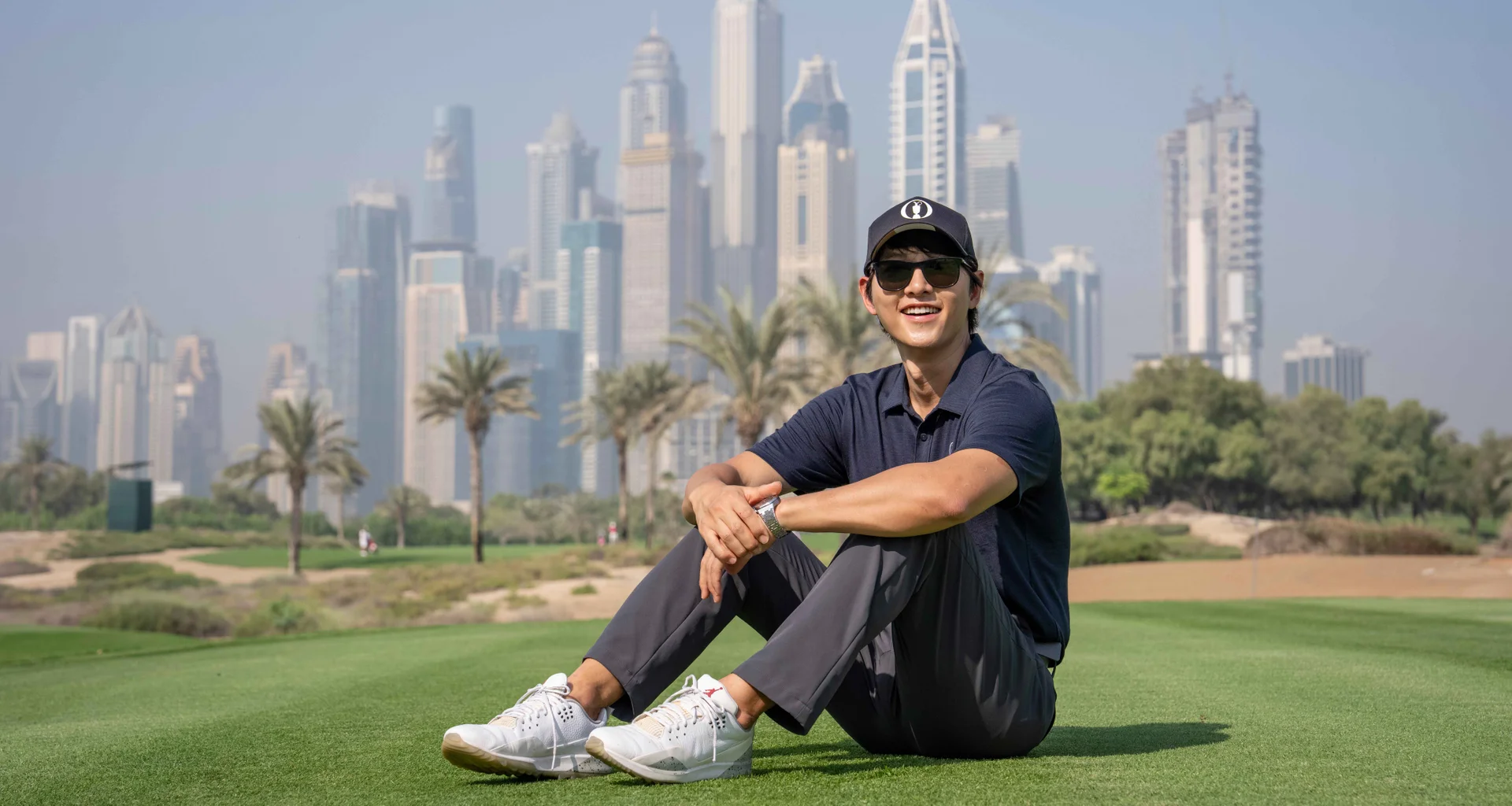 R&A Global Golf Development Ambassador Song Joong-ki visits the Asia-Pacific Amateur Championship at the Emirates Golf Club’s Majlis Course.