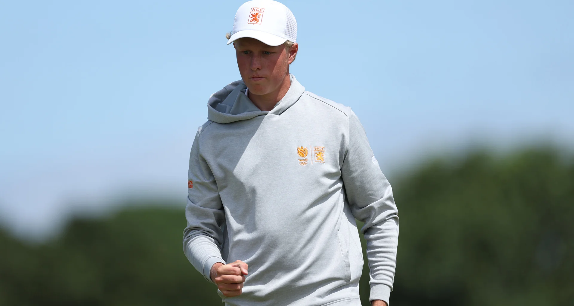 Guus Lafeber in action during the first match play round of the Amateur Championship.