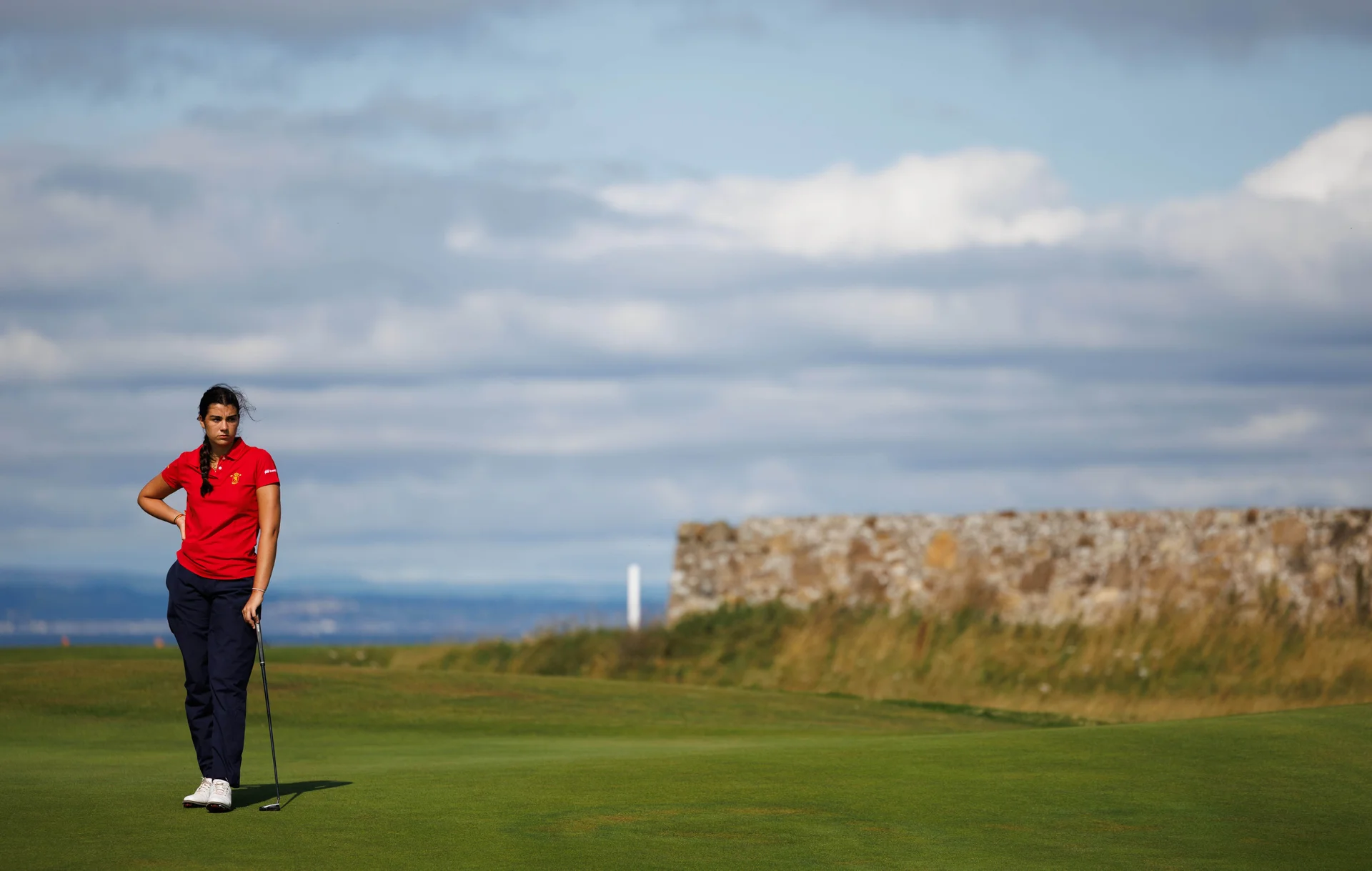 Marta Munoz of Spain looks on during Day Five of the R&A Girls' Amateur Championship at Craigielaw.