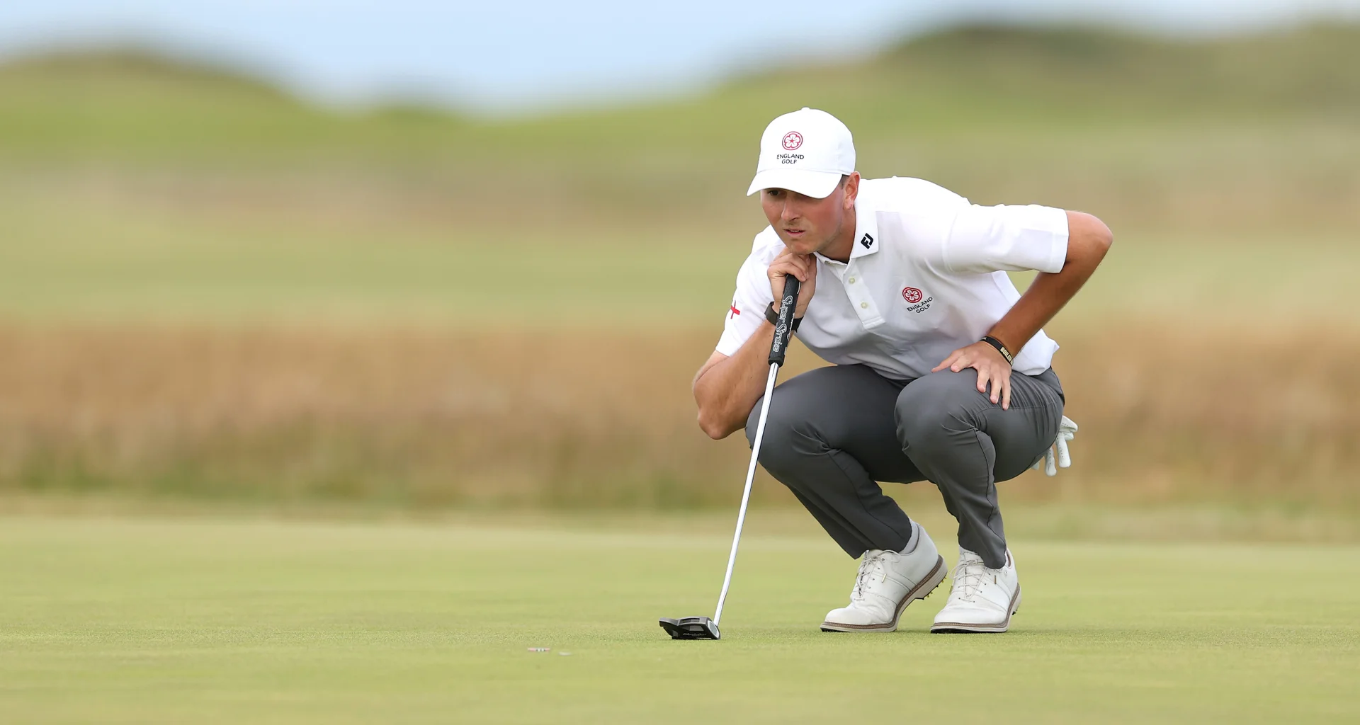 Sam Easterbrook in action at the 2026 Amateur Championship at Royal Liverpool.