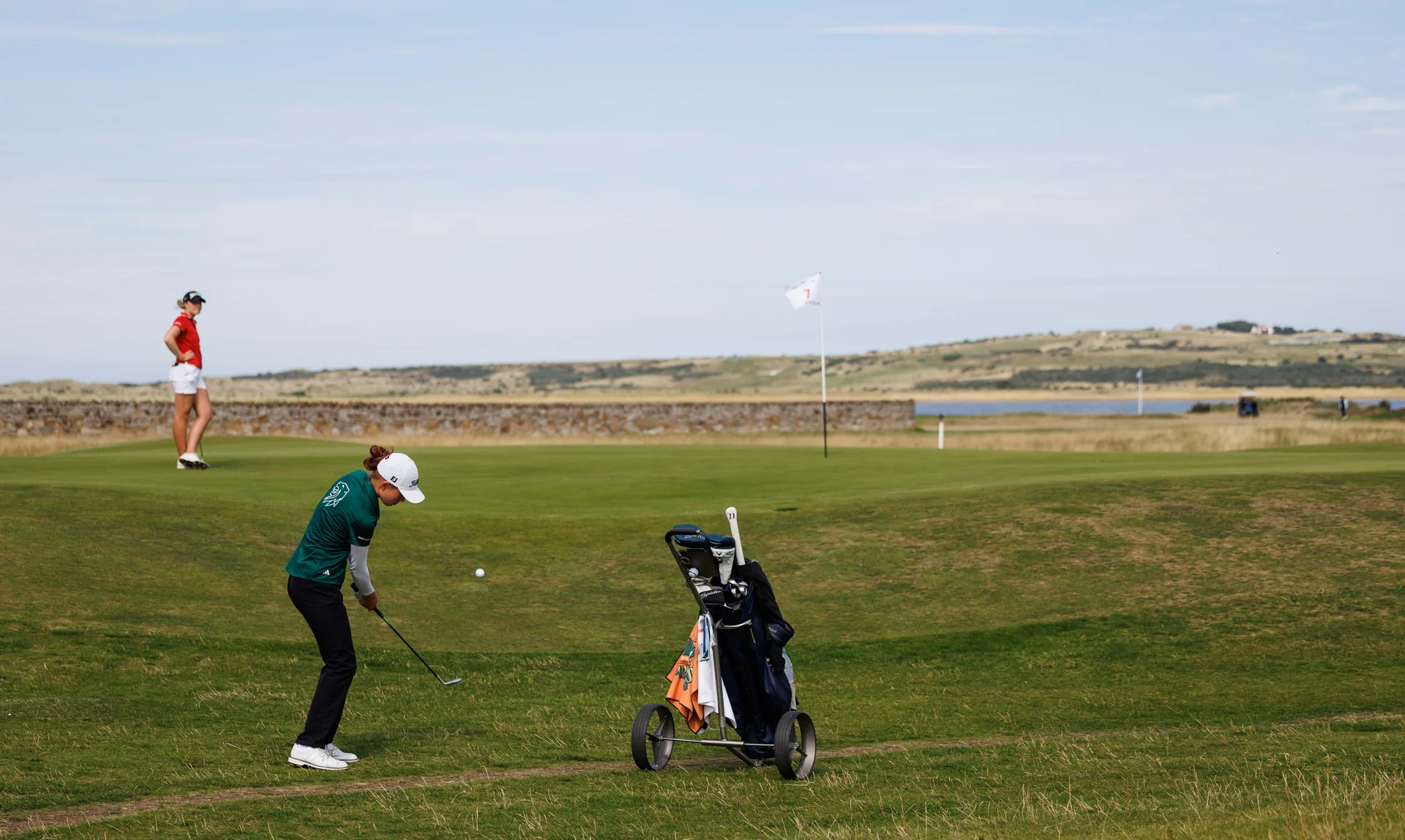 Anna Ghiassian of Germany plays a chip shot during Day Two of the R&A Girls' Amateur Championship.