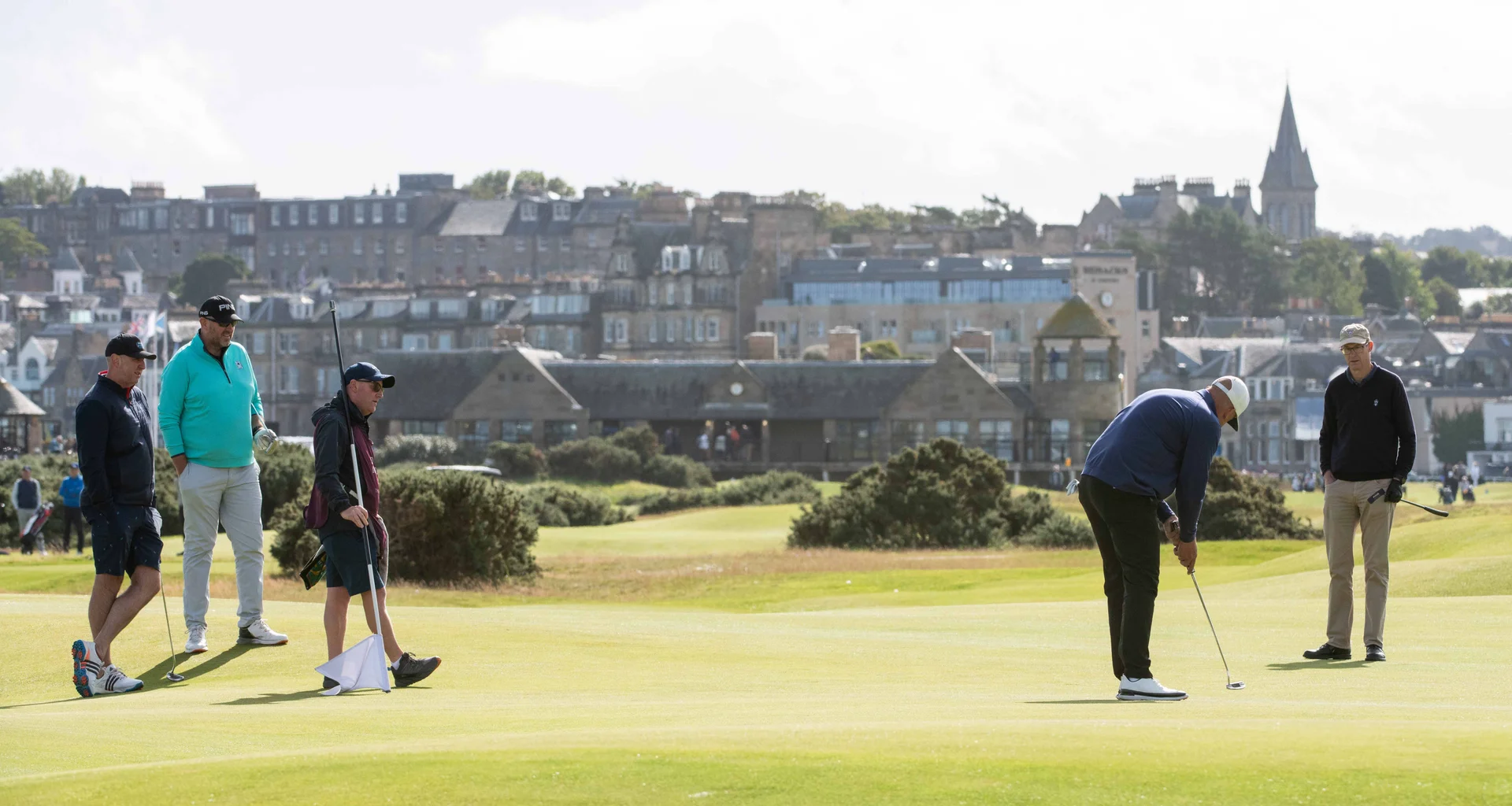 A group of golfers competing in the 2025 Town Match in St Andrews.